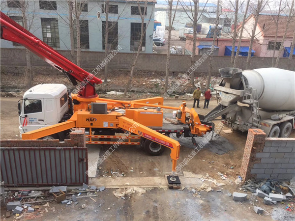 莱阳泵车新农村建设施工现场案例