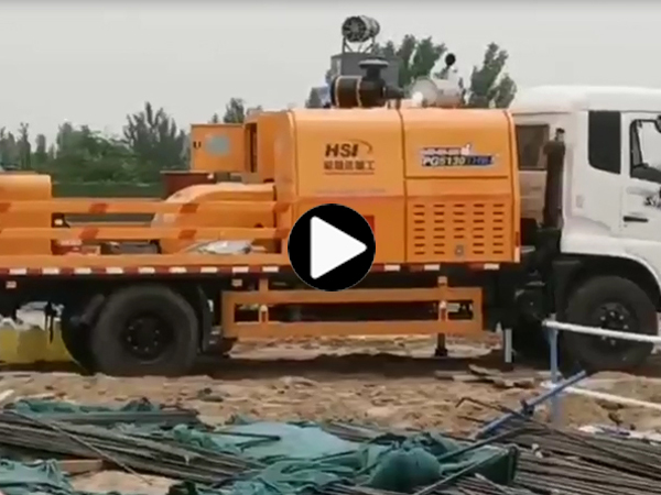 柳林车载泵施工现场视频